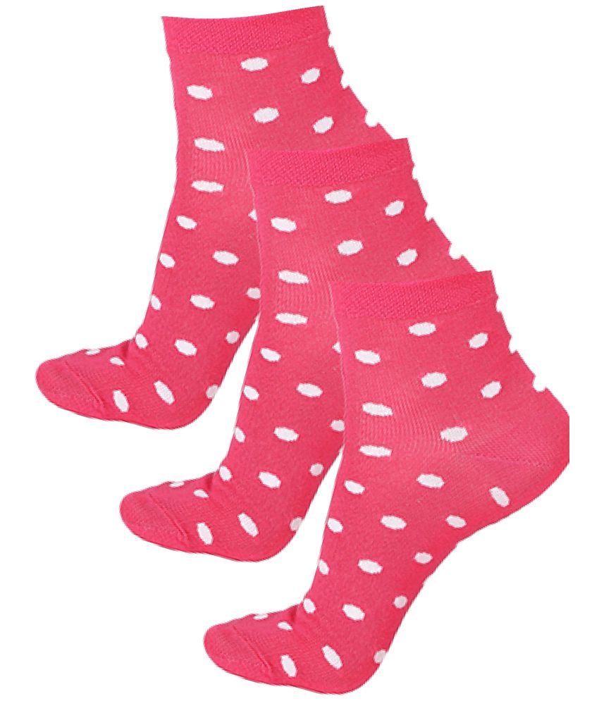     			Bodycare Pink Cotton Blend Women's Ankle Length Socks ( Pack of 3 )