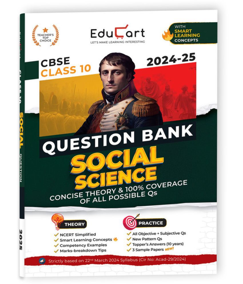     			Educart CBSE Question Bank Class 10 Social Science 2024-25 (As per latest CBSE Syllabus 23 Mar 2024)