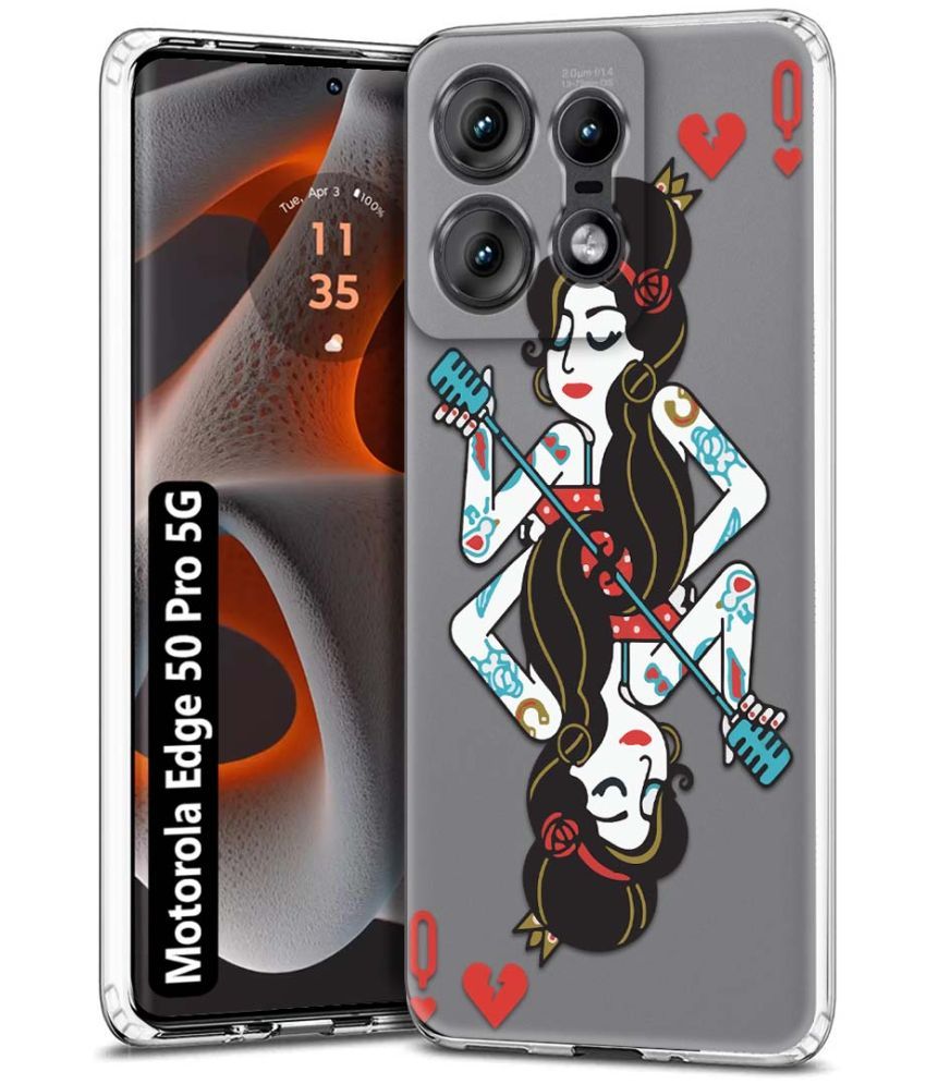     			Fashionury Multicolor Printed Back Cover Silicon Compatible For Motorola Edge 50 Pro 5G ( Pack of 1 )