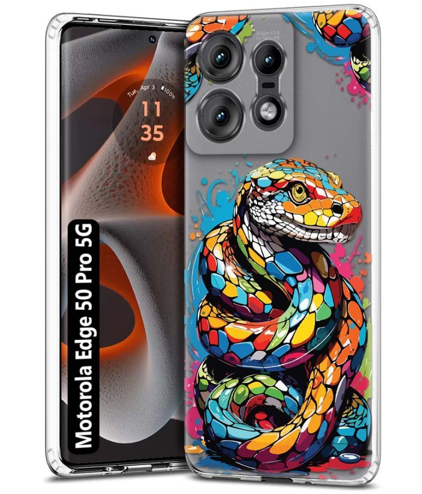     			Fashionury Multicolor Printed Back Cover Silicon Compatible For Motorola Edge 50 Pro 5G ( Pack of 1 )