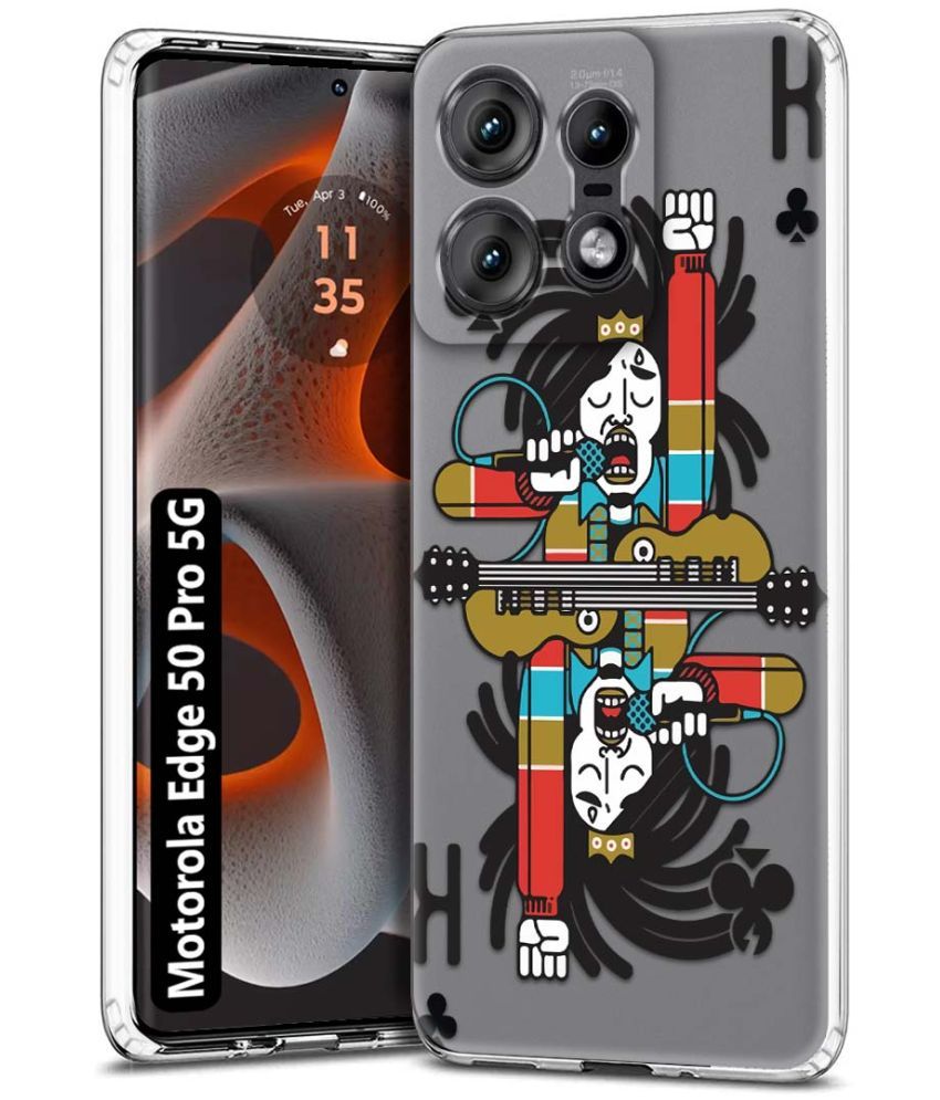     			Fashionury Multicolor Printed Back Cover Silicon Compatible For Motorola Edge 50 Pro 5G ( Pack of 1 )