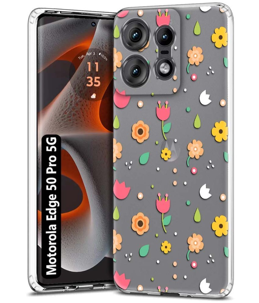     			Fashionury Multicolor Printed Back Cover Silicon Compatible For Motorola Edge 50 Pro 5G ( Pack of 1 )