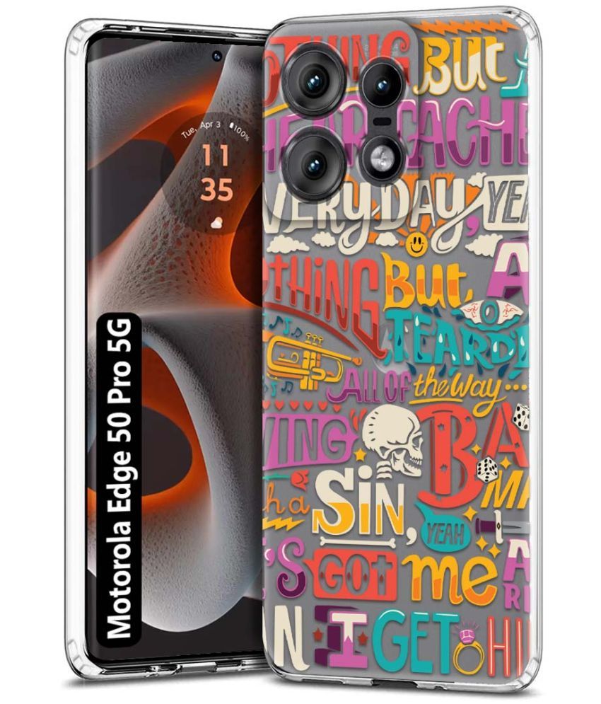     			Fashionury Multicolor Printed Back Cover Silicon Compatible For Motorola Edge 50 Pro 5G ( Pack of 1 )