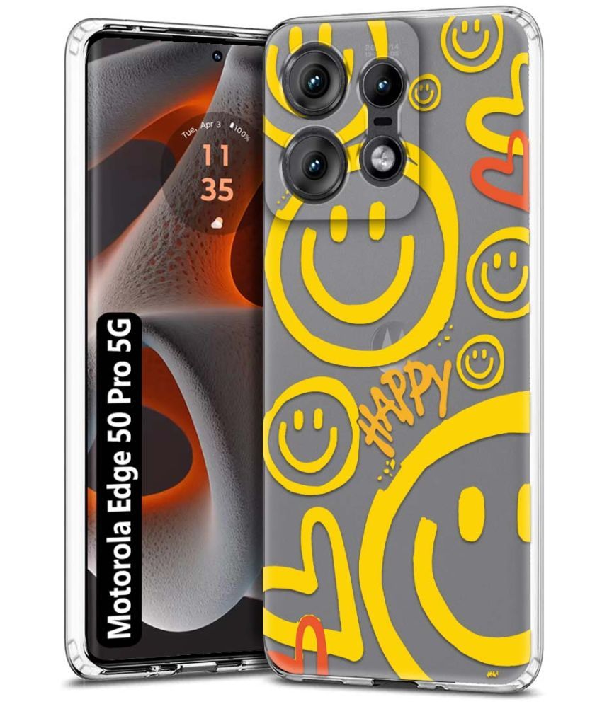     			Fashionury Multicolor Printed Back Cover Silicon Compatible For Motorola Edge 50 Pro 5G ( Pack of 1 )