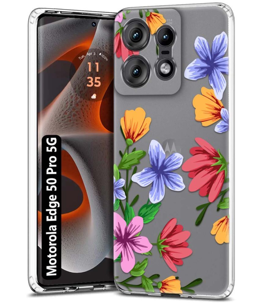     			Fashionury Multicolor Printed Back Cover Silicon Compatible For Motorola Edge 50 Pro 5G ( Pack of 1 )