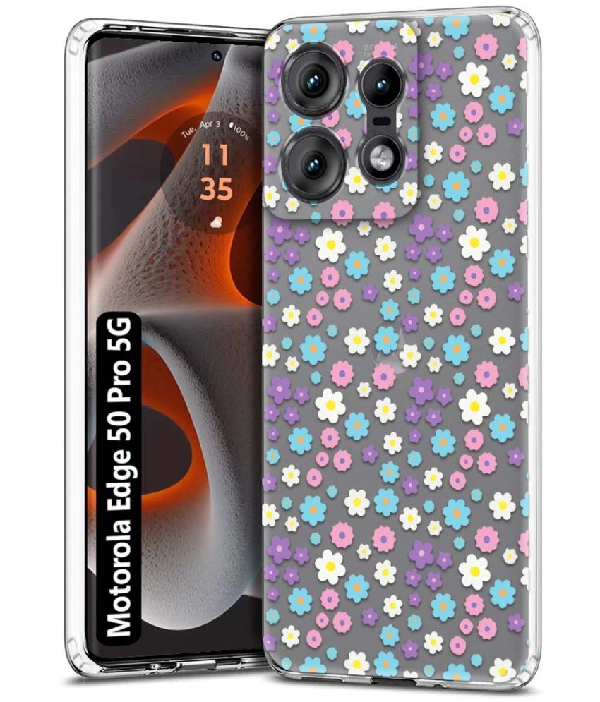     			Fashionury Multicolor Printed Back Cover Silicon Compatible For Motorola Edge 50 Pro 5G ( Pack of 1 )