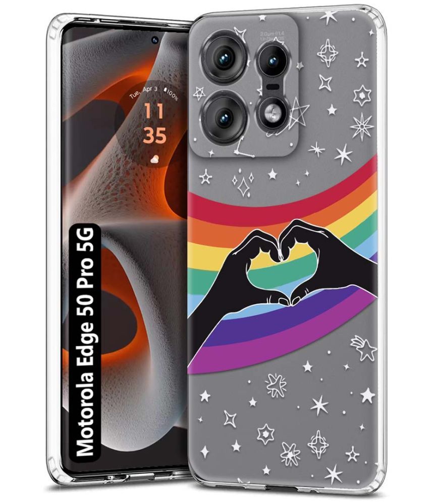     			Fashionury Multicolor Printed Back Cover Silicon Compatible For Motorola Edge 50 Pro 5G ( Pack of 1 )