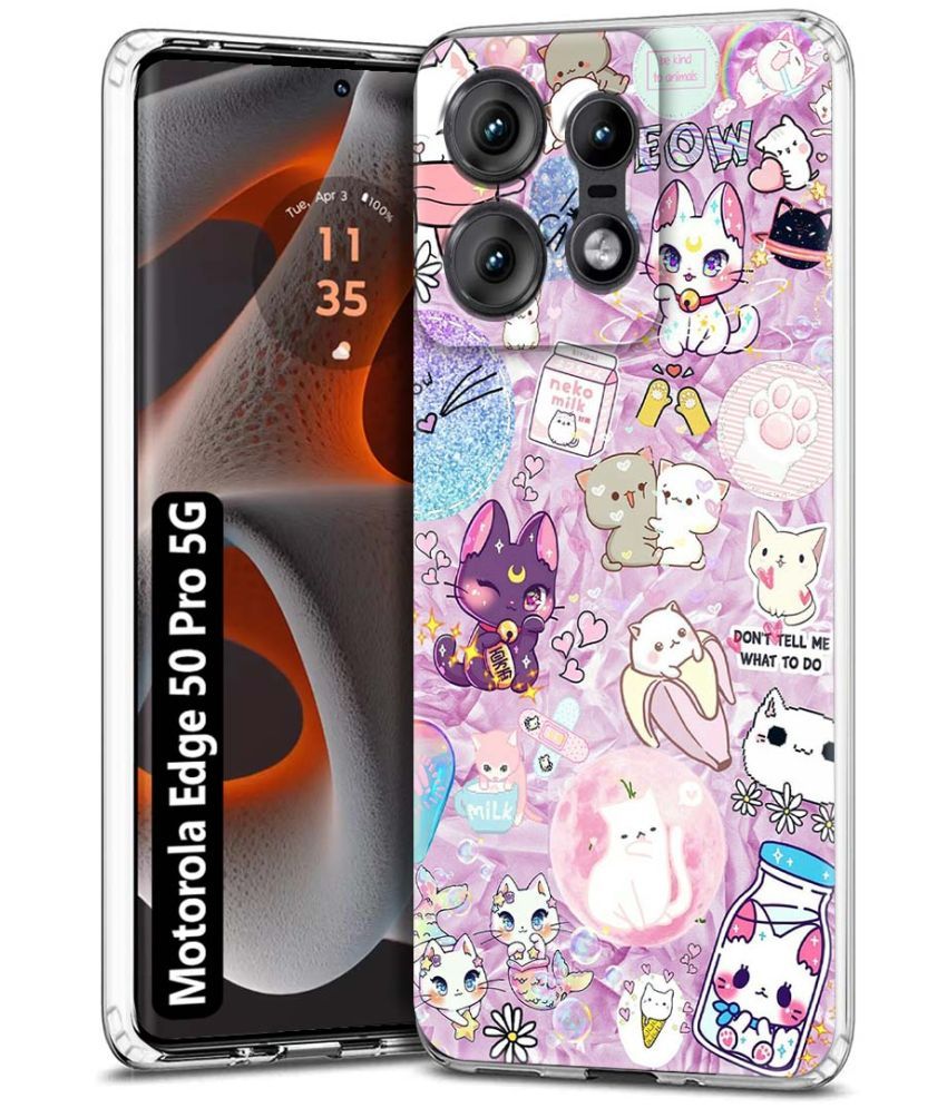     			Fashionury Multicolor Printed Back Cover Silicon Compatible For Motorola Edge 50 Pro 5G ( Pack of 1 )