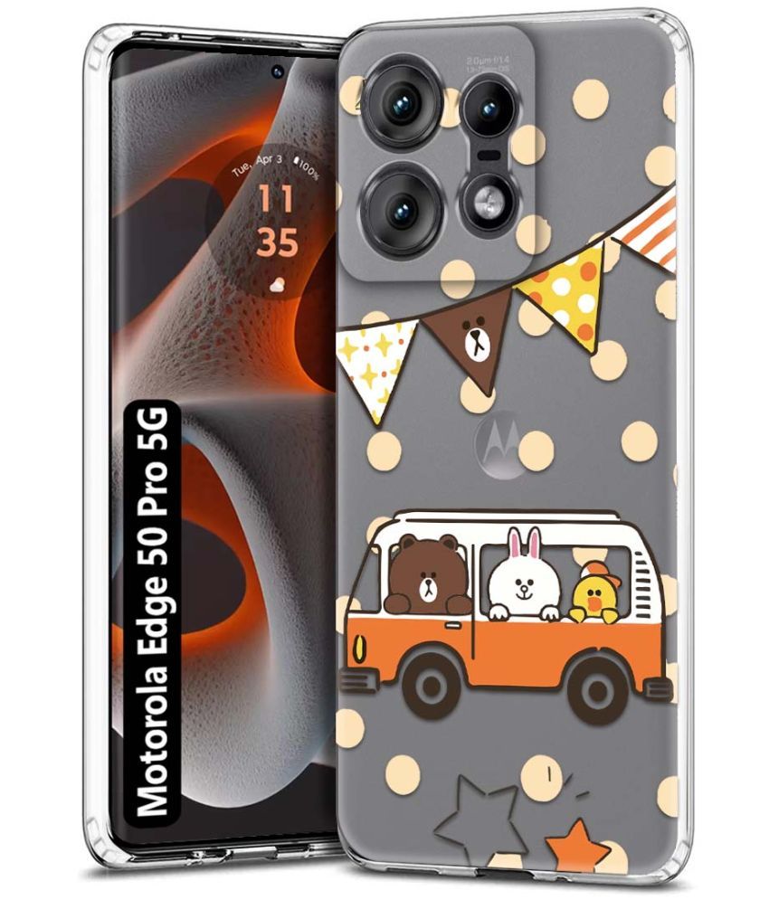     			Fashionury Multicolor Printed Back Cover Silicon Compatible For Motorola Edge 50 Pro 5G ( Pack of 1 )