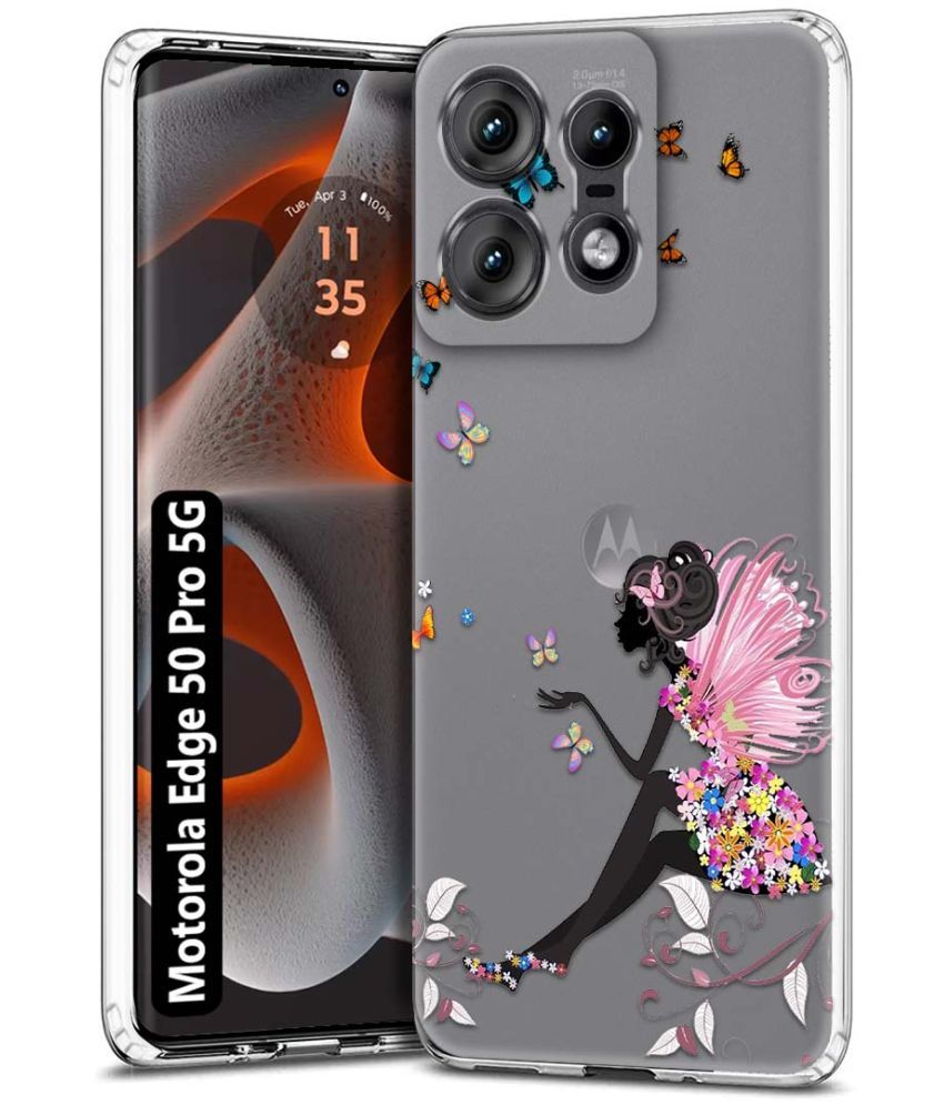     			Fashionury Multicolor Printed Back Cover Silicon Compatible For Motorola Edge 50 Pro 5G ( Pack of 1 )