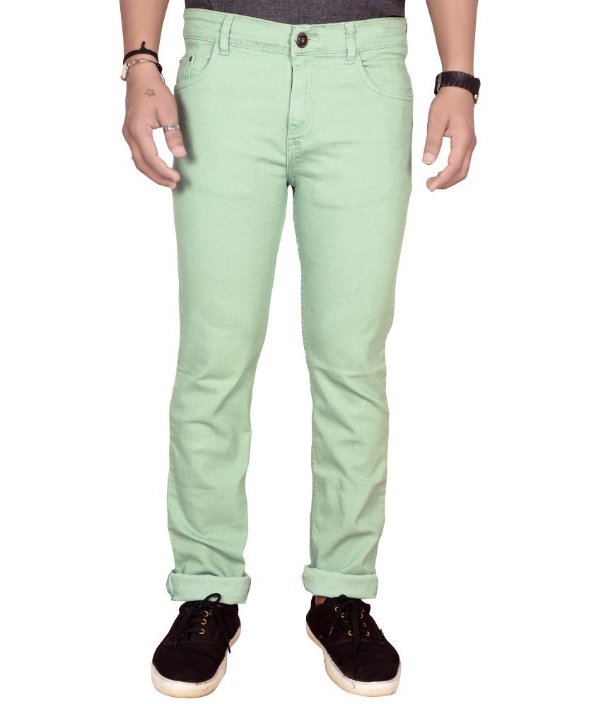     			JB JUST BLACK Regular Fit Cuffed Hem Men's Jeans - Light Green ( Pack of 1 )