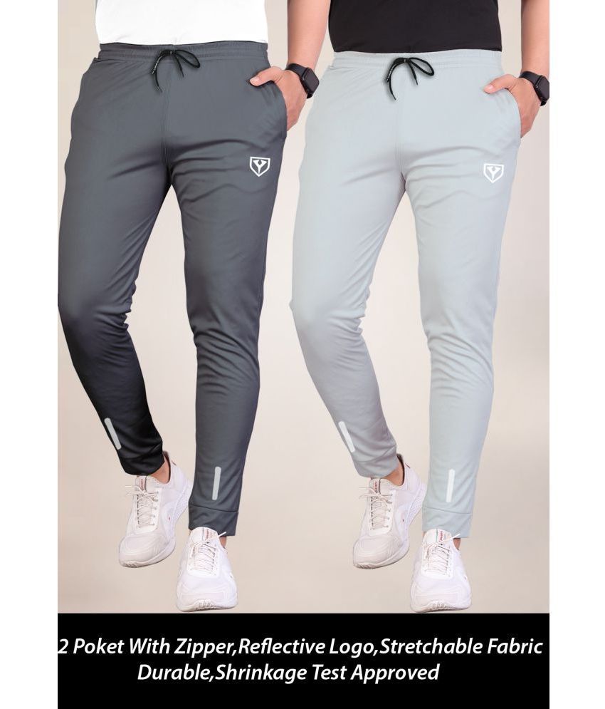     			Septem Light Grey Polyester Men's Trackpants ( Pack of 2 )