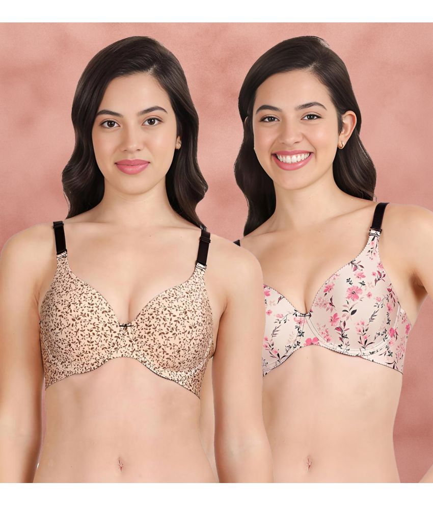     			Shyaway Pack of 2 Nylon Lightly Padded Women's Everyday Bra ( Multicolor ) shya-c2b-1522