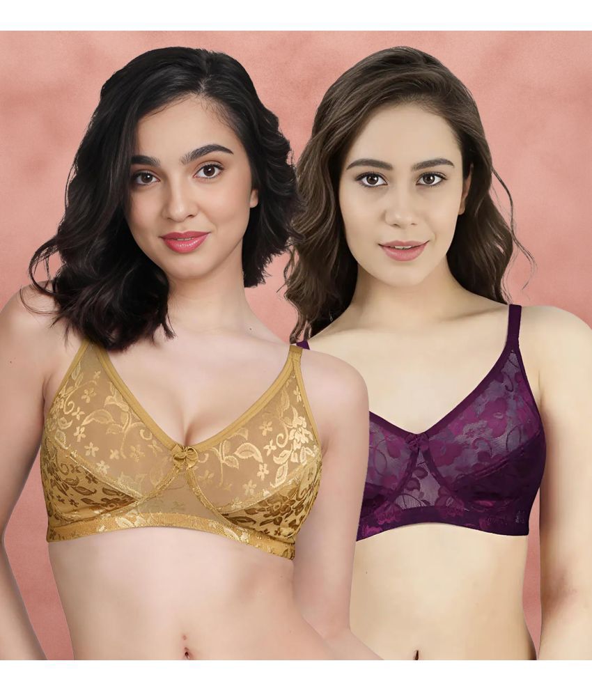     			Susie Multicolor Lace Non Padded Women's Everyday Bra ( Pack of 2 )