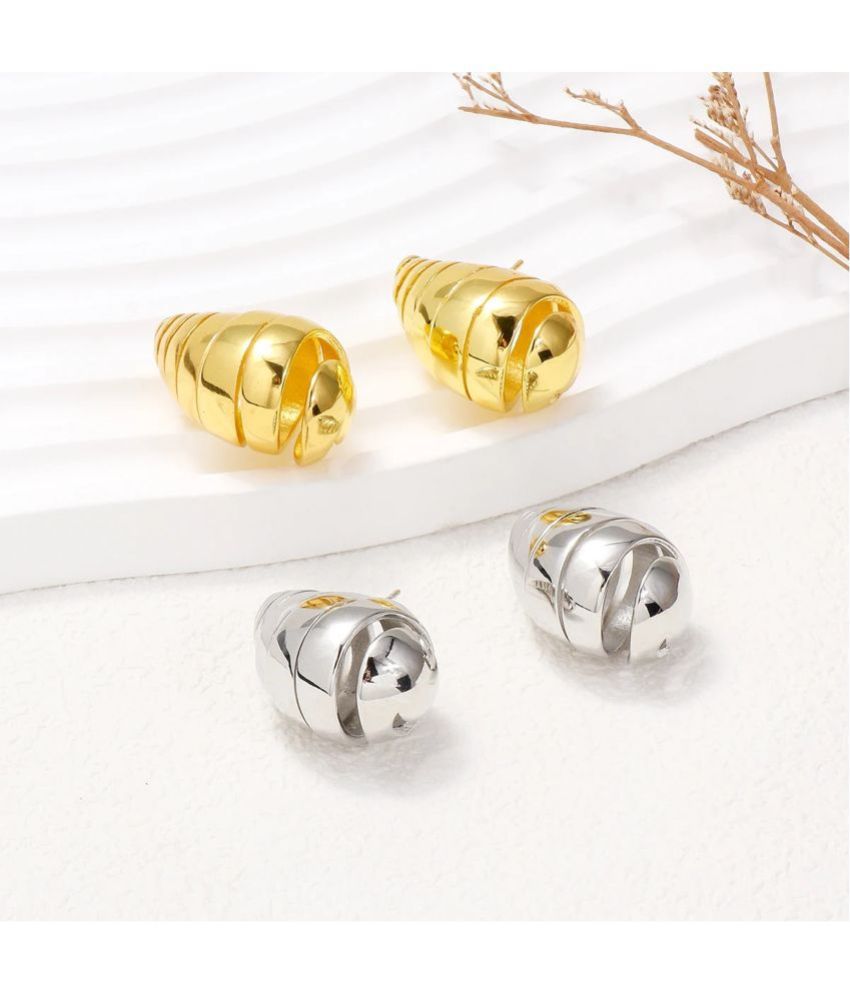     			Thrillz Golden Stud Earrings ( Pack of 4 )