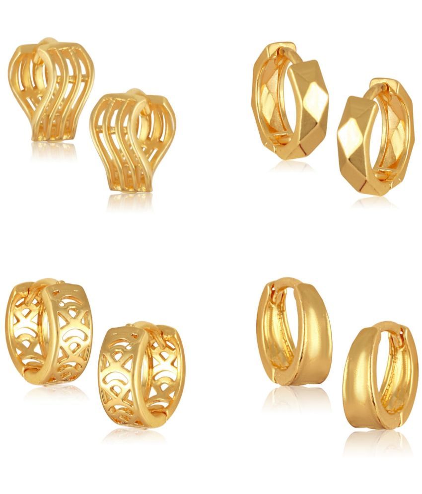     			Vighnaharta Golden Clip-Ons Earrings ( Pack of 4 )