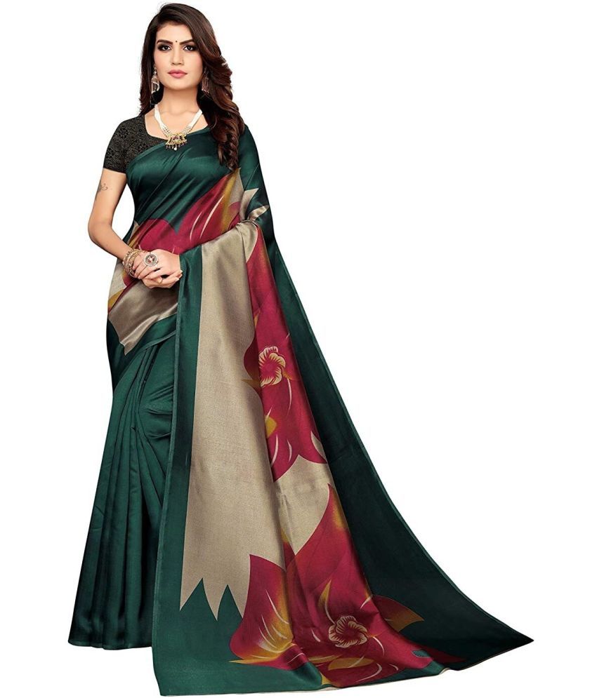     			Vkaran Cotton Silk Woven Saree With Blouse Piece - Rama ( Pack of 1 )