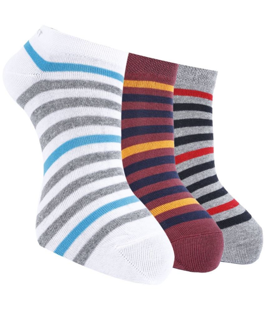     			Force NXT Cotton Blend Men's Striped Multicolor Low Ankle Socks ( Pack of 3 )