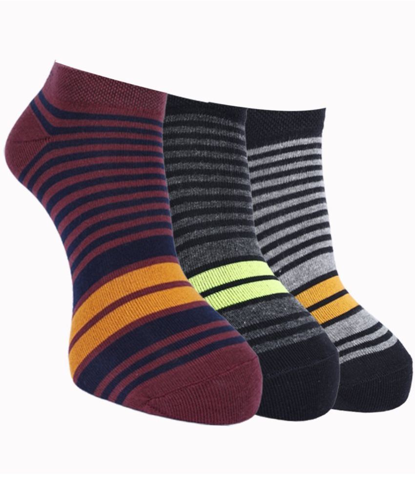     			Force NXT Cotton Blend Men's Striped Multicolor Ankle Length Socks ( Pack of 3 )