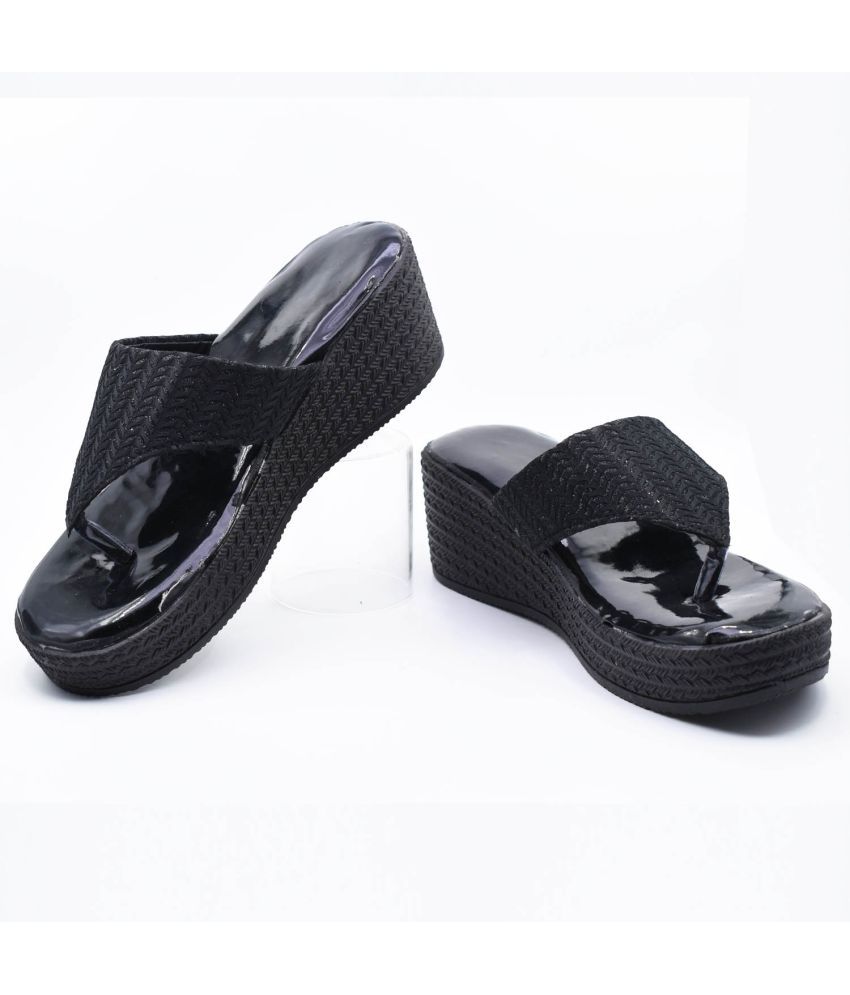     			HardForce Black Women's Slip On Heels