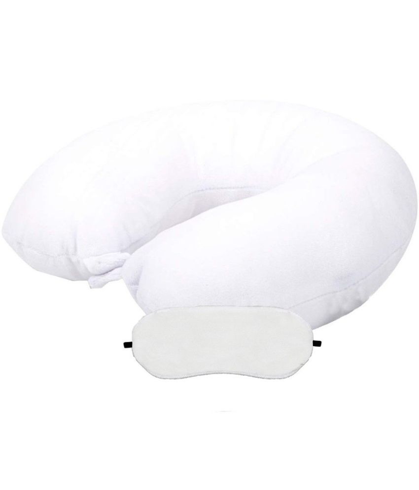     			JUZZII White Neck Pillow,Eye Shade ( Pack of 1 )