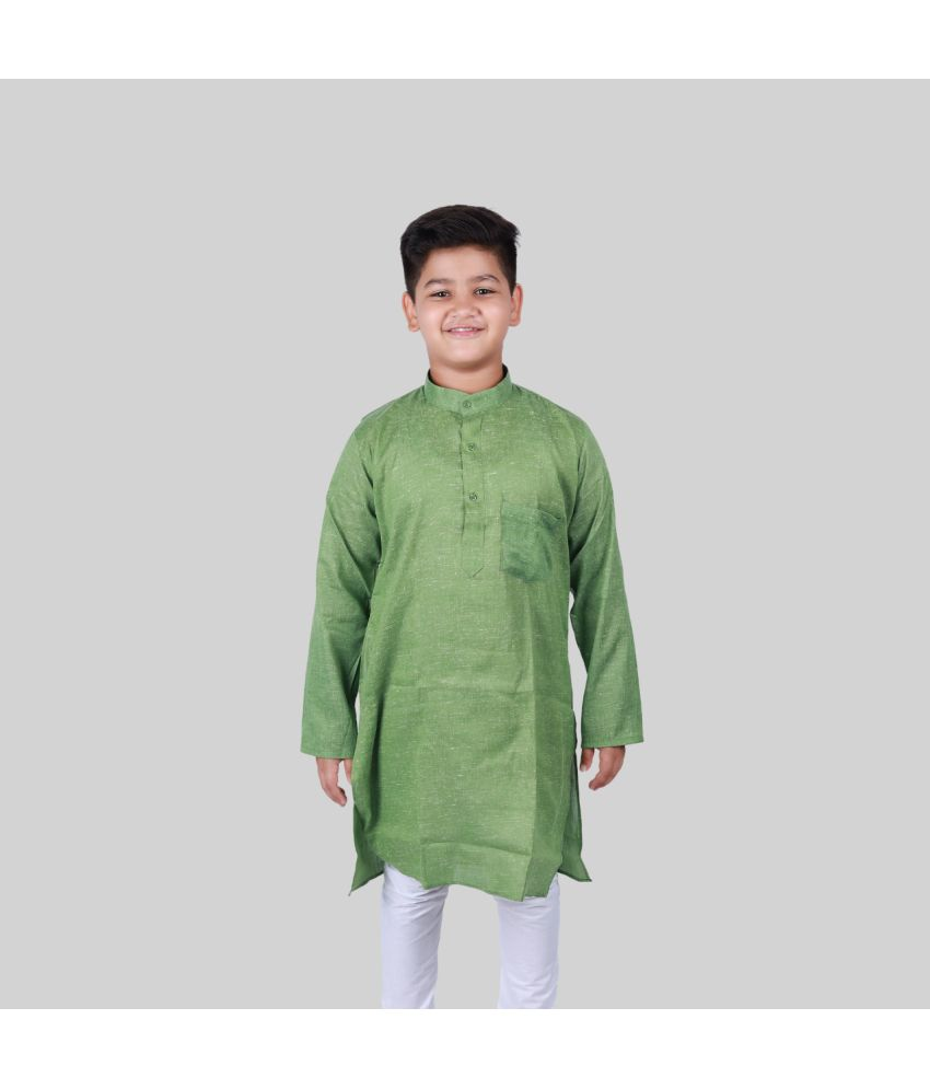     			Kidzee Kingdom Light Green Cotton Boys Kurta ( Pack of 1 )