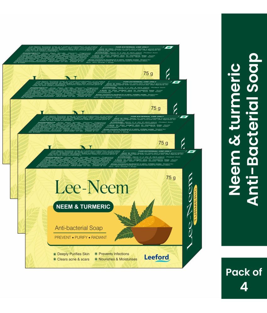     			Leeford Lee-Neem Neem and Turmeric Antibacterial Soap 75g Each Pack of 4