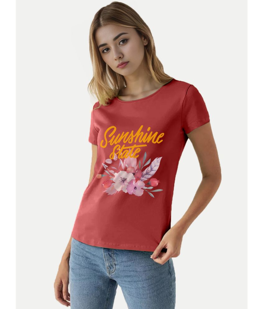     			Radprix Red Cotton Regular Fit Women's T-Shirt ( Pack of 1 )