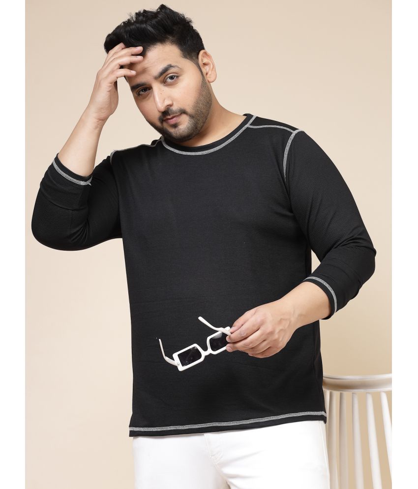     			Rigo Polyester Slim Fit Solid Full Sleeves Men's T-Shirt - Black ( Pack of 1 )