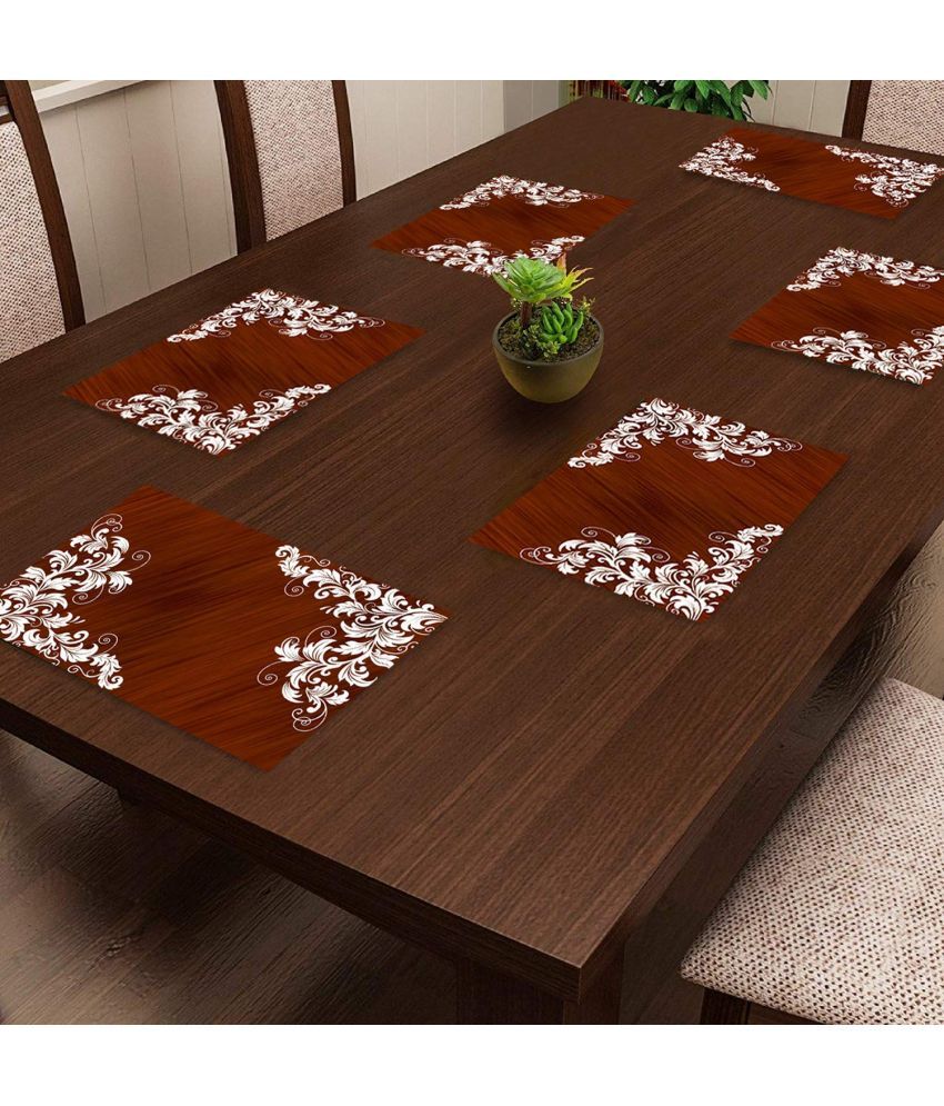     			Sanraksshan PVC Abstract Rectangle Table Mats ( 40 cm x 32 cm ) Pack of 6 - Multi