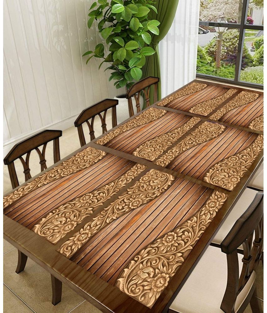     			Sanraksshan PVC Floral Rectangle Table Mats ( 40 cm x 32 cm ) Pack of 6 - Multi