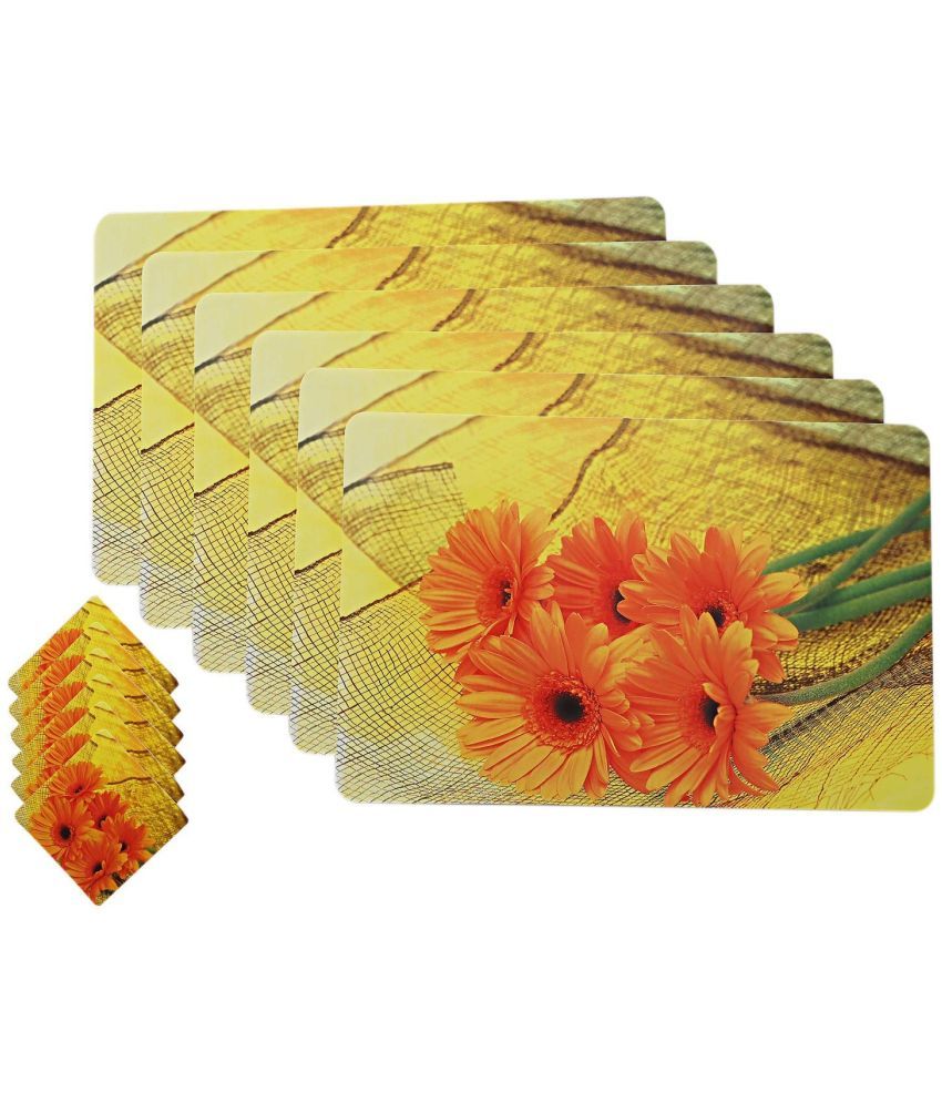     			Sanraksshan PVC Floral Rectangle Table Mats ( 40 cm x 32 cm ) Pack of 6 - Multi