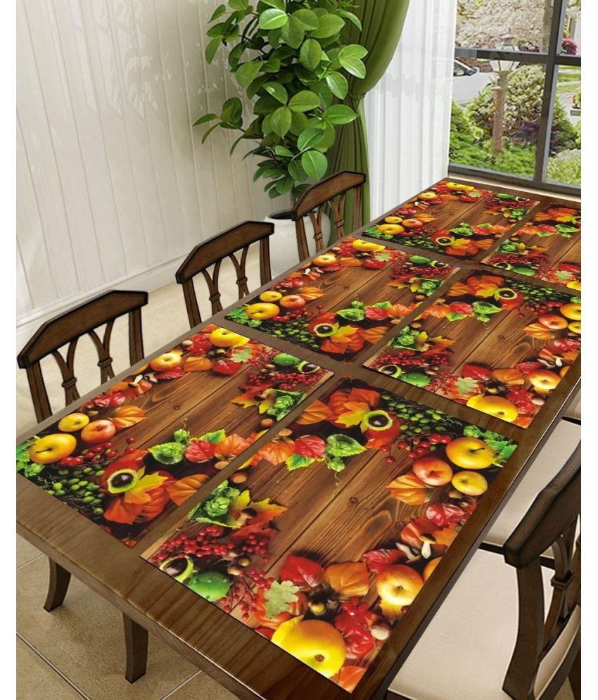     			Sanraksshan PVC Graphic Rectangle Table Mats ( 40 cm x 32 cm ) Pack of 6 - Multi