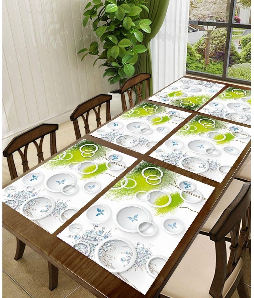     			Sanraksshan PVC Nature Rectangle Table Mats ( 40 cm x 32 cm ) Pack of 6 - Multi