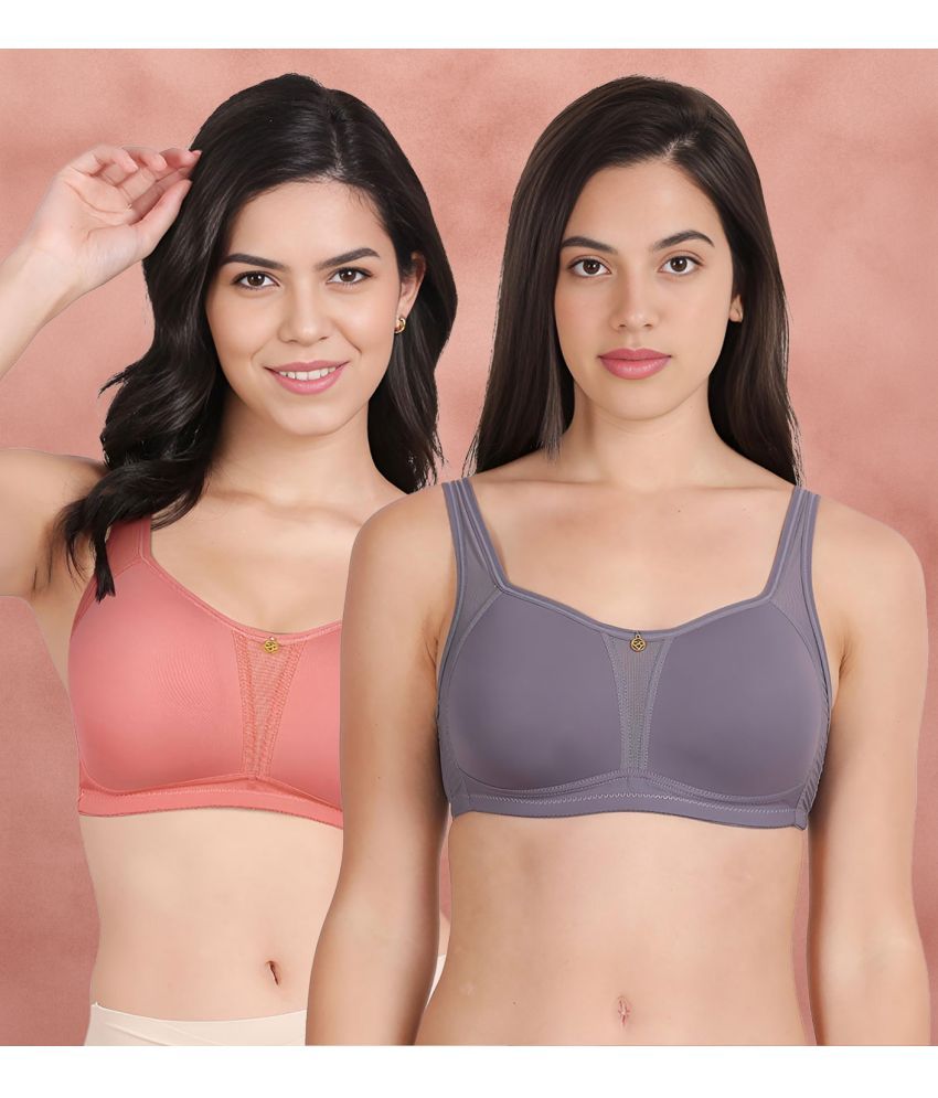     			Taabu Multicolor Nylon Lightly Padded Women's Minimizer Bra ( Pack of 2 )