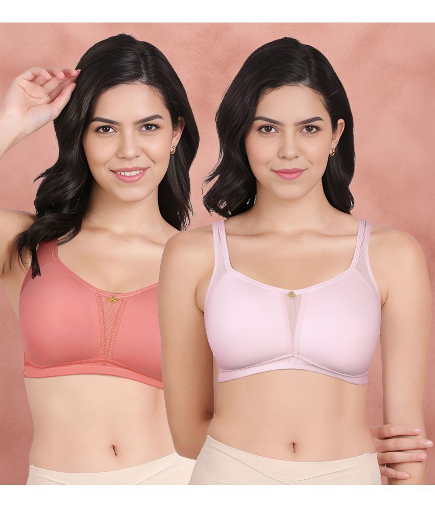     			Taabu Multicolor Nylon Lightly Padded Women's Minimizer Bra ( Pack of 2 )