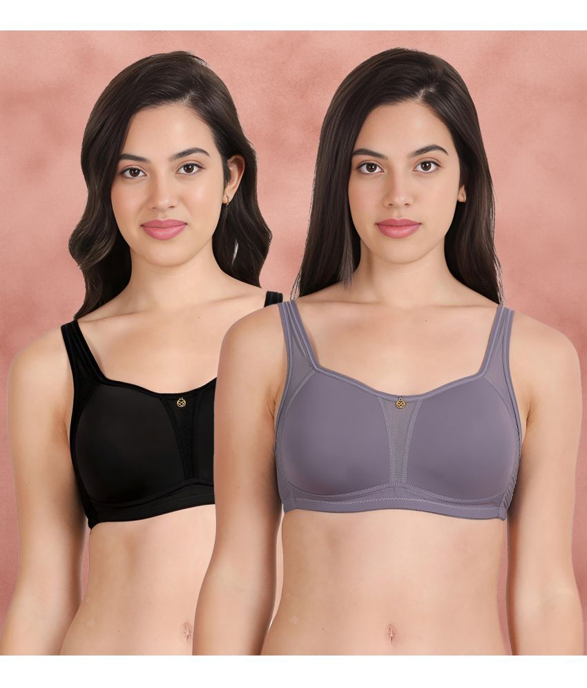     			Taabu Multicolor Nylon Lightly Padded Women's Minimizer Bra ( Pack of 2 )