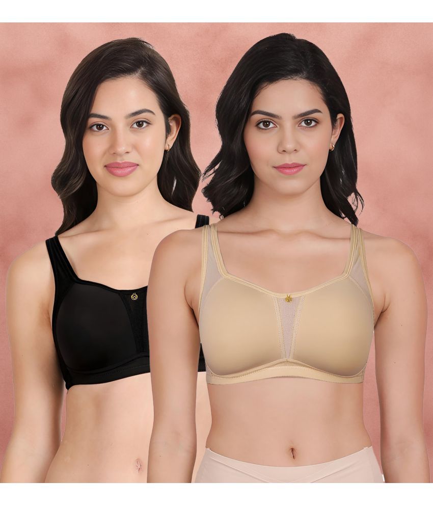     			Taabu Multicolor Nylon Lightly Padded Women's Minimizer Bra ( Pack of 2 )