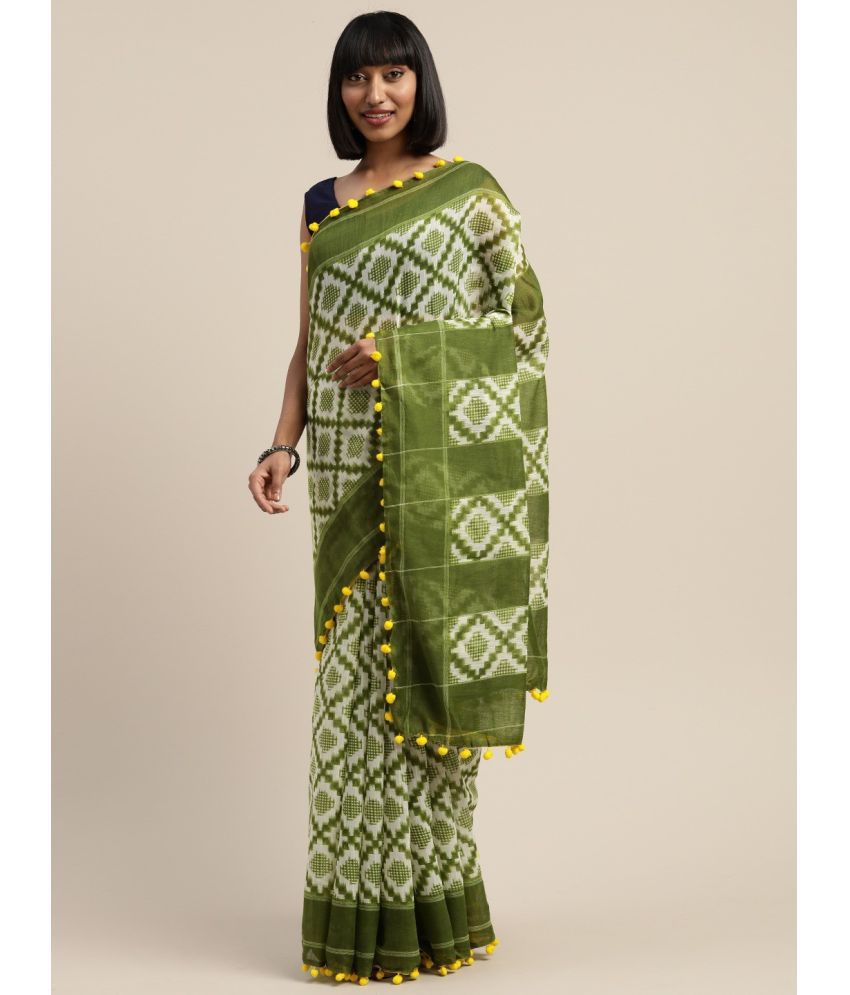     			Vaamsi Art Silk Printed Saree With Blouse Piece - Green ( Pack of 1 )