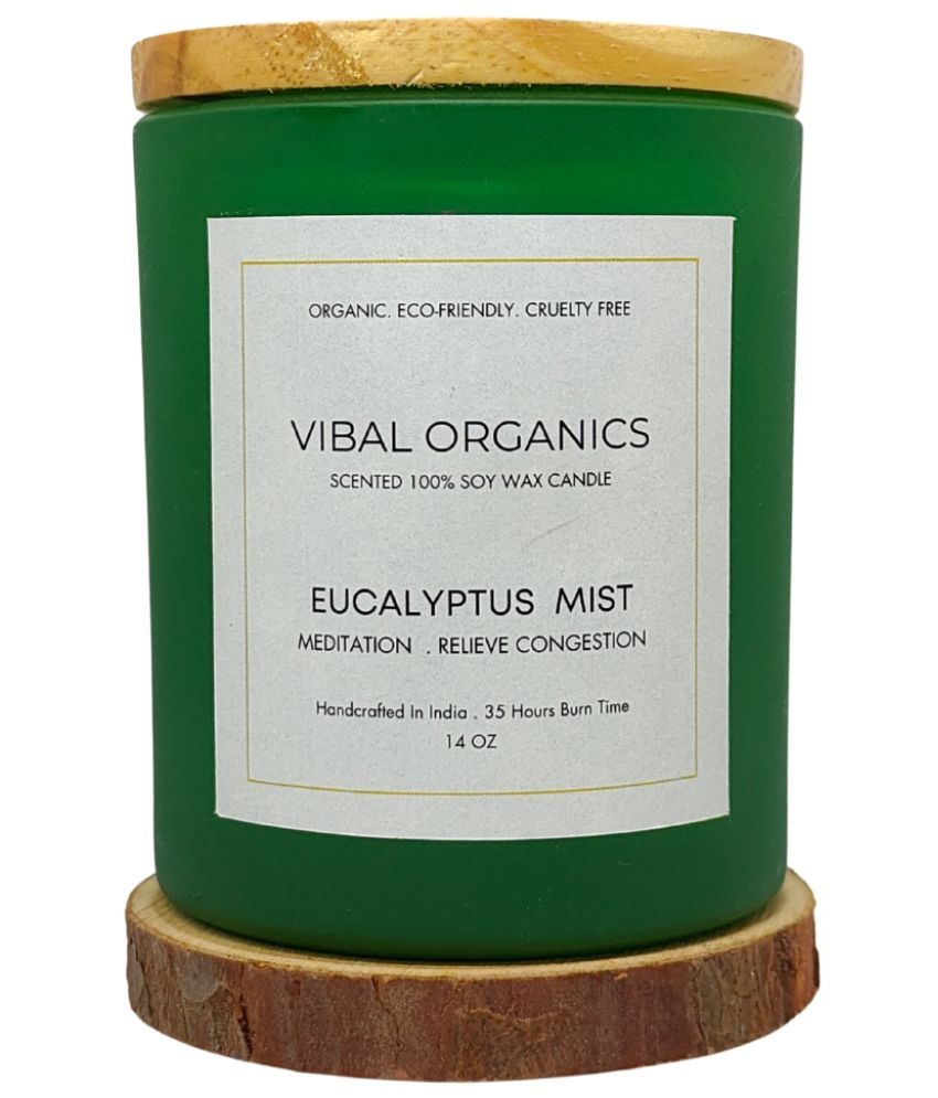     			Vibal Organics Green Aromatherapy Jar Candle 10 cm ( Pack of 1 )