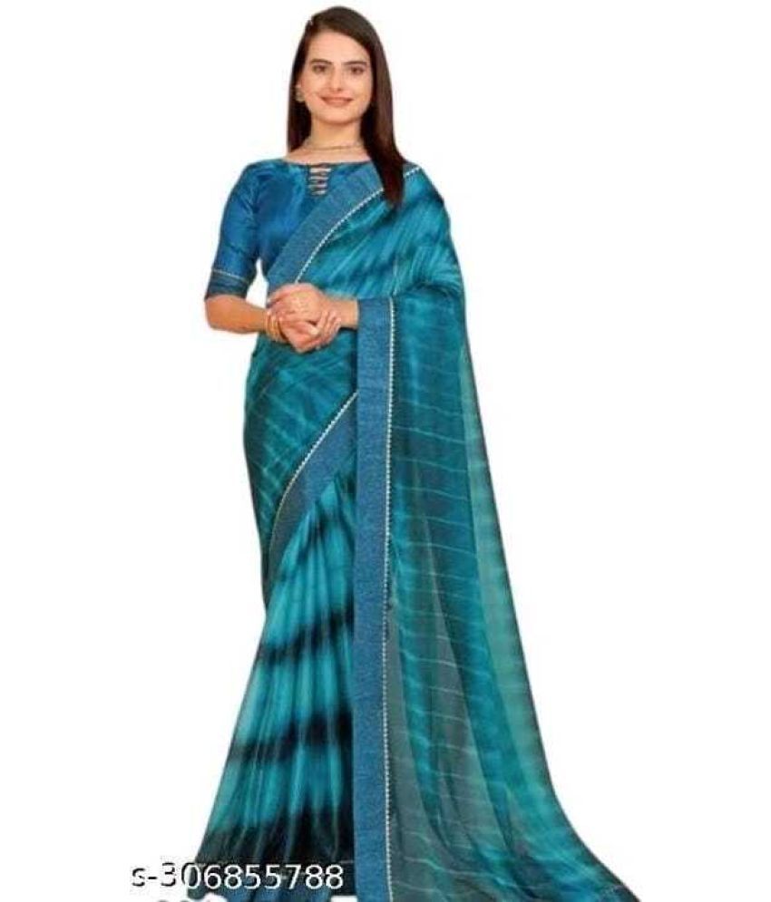     			Vkaran Cotton Silk Woven Saree Without Blouse Piece - Blue ( Pack of 1 )