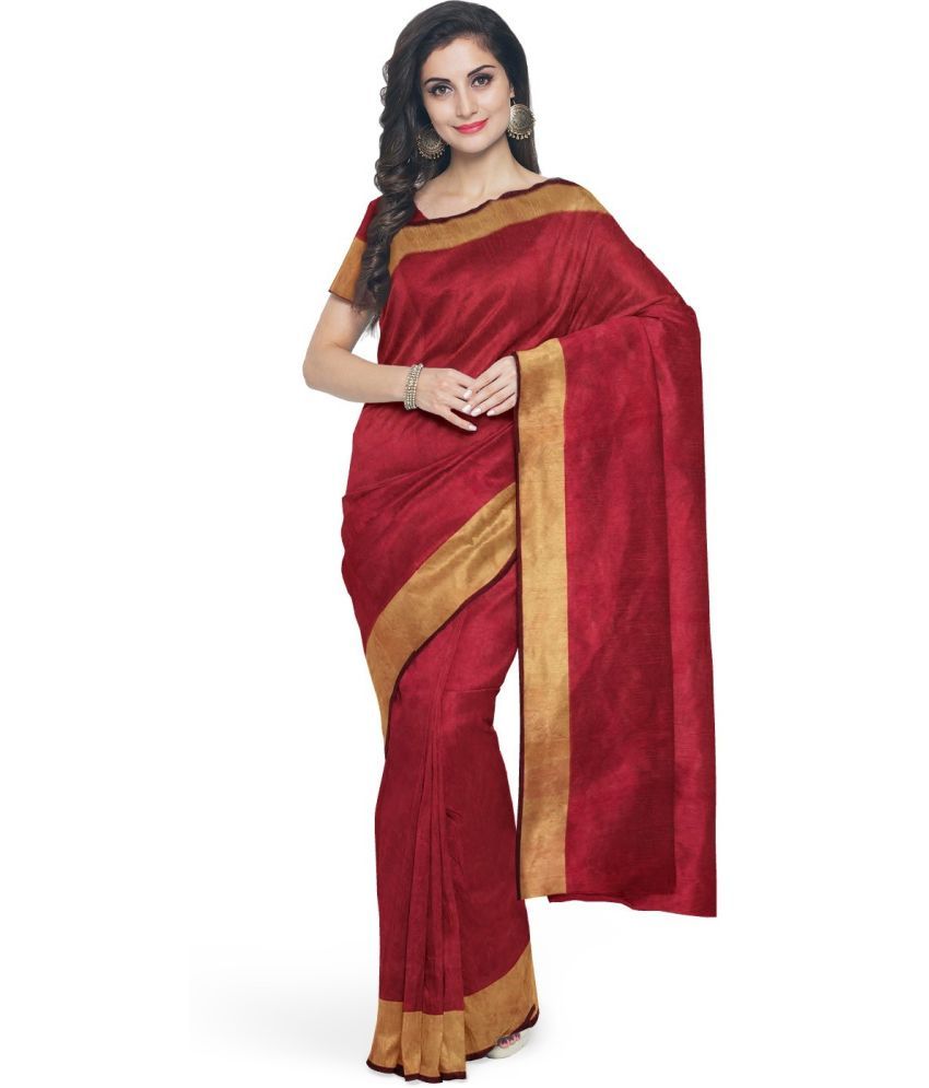     			Vkaran Cotton Silk Woven Saree Without Blouse Piece - Grey ( Pack of 1 )