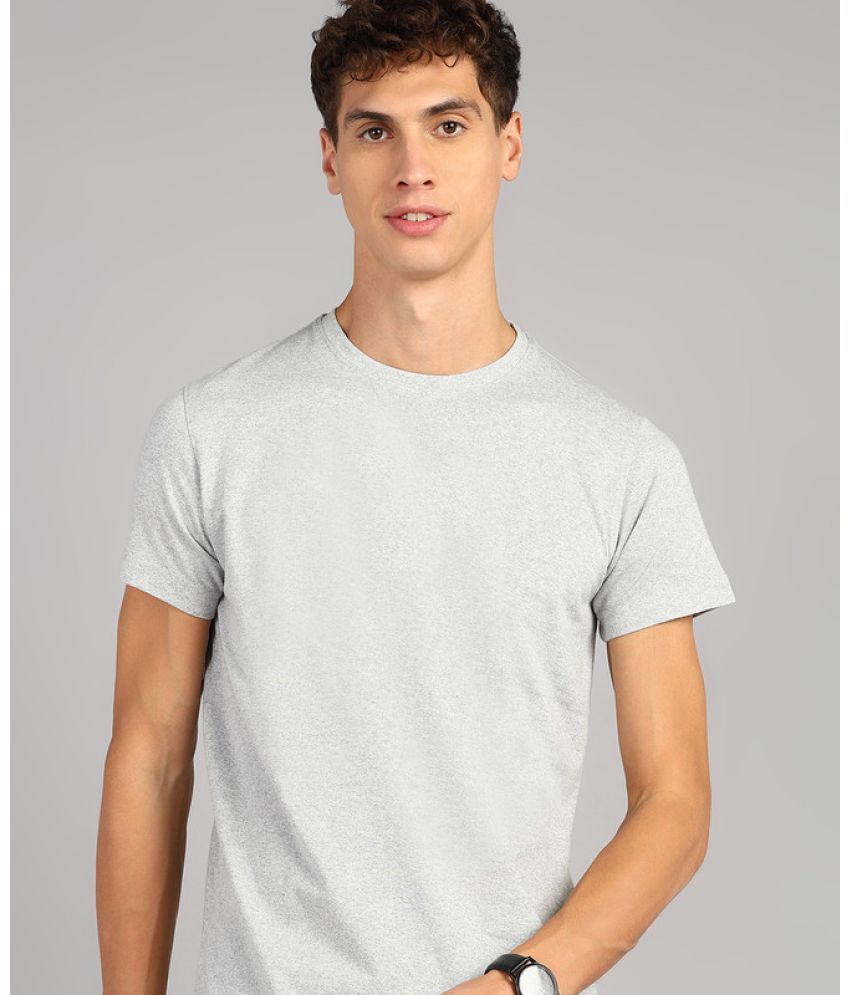     			XFOX Cotton Blend Regular Fit Solid Half Sleeves Men's T-Shirt - Melange Grey ( Pack of 1 )