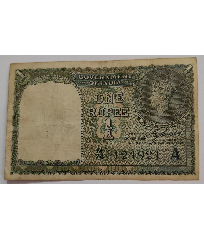    			Extremely Rare 1 Rupee 1940 CE Jones George VI British India Note