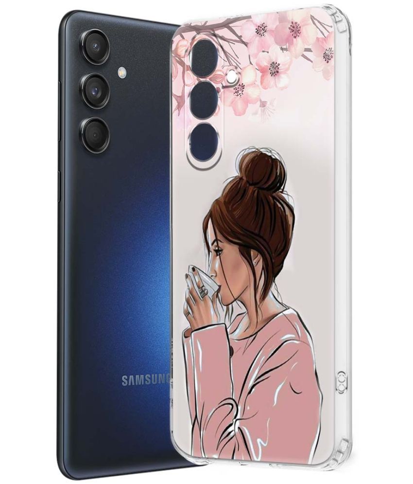     			Fashionury Multicolor Printed Back Cover Silicon Compatible For Samsung Galaxy M55 5G ( Pack of 1 )