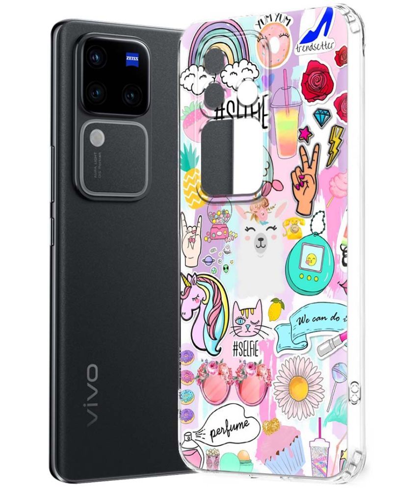     			Fashionury Multicolor Printed Back Cover Silicon Compatible For Vivo V30 Pro 5G ( Pack of 1 )