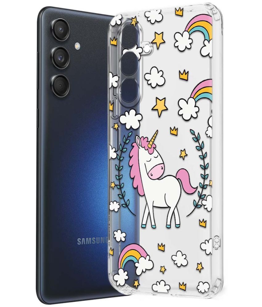     			Fashionury Multicolor Printed Back Cover Silicon Compatible For Samsung Galaxy M55 5G ( Pack of 1 )