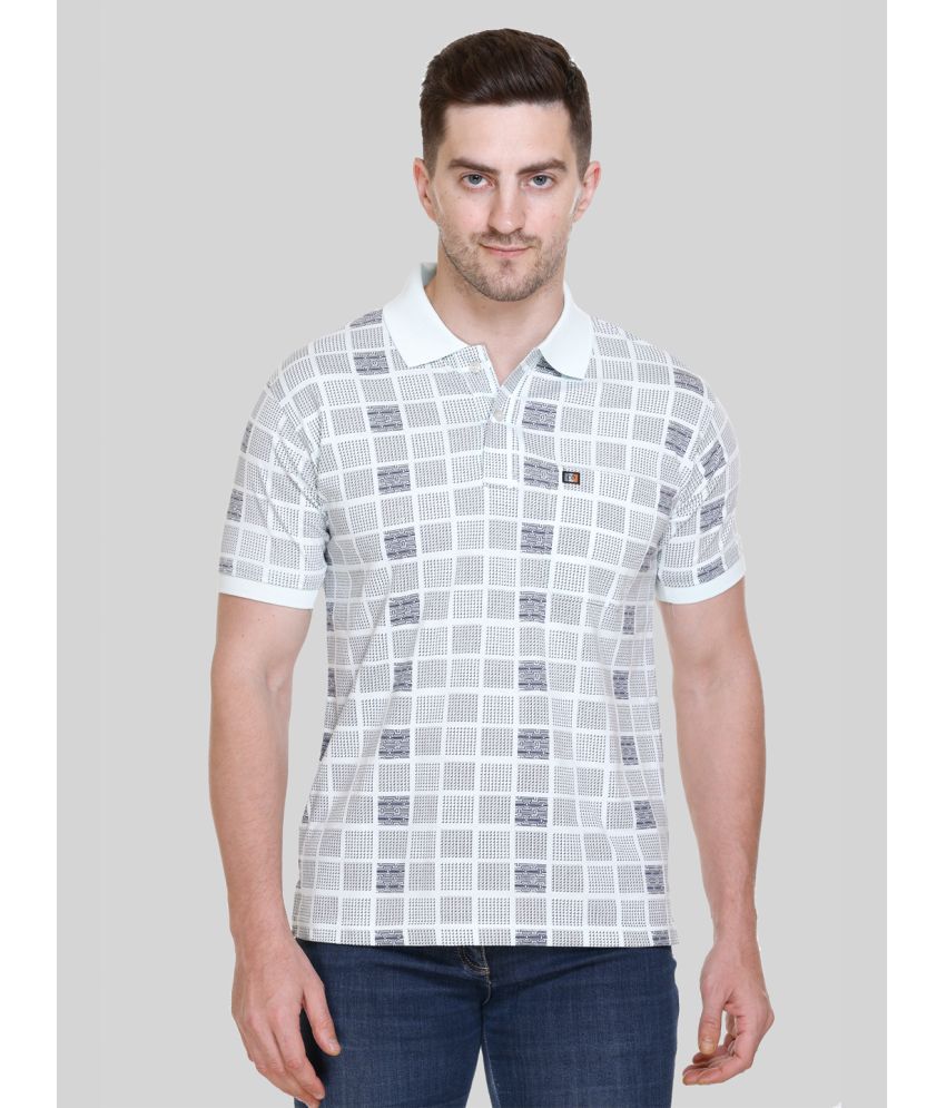     			Otaya Plus Cotton Blend Regular Fit Printed Half Sleeves Men's Polo T Shirt - White ( Pack of 1 )