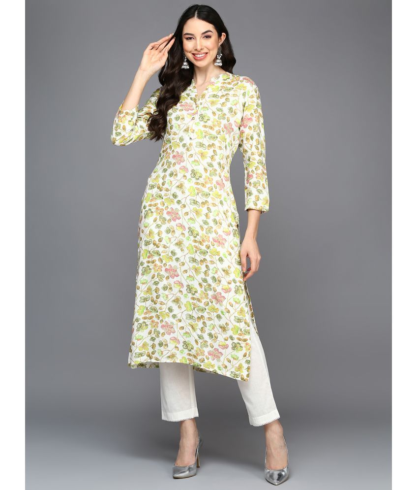     			Vaamsi Viscose Printed Straight Women's Kurti - White ( Pack of 1 )