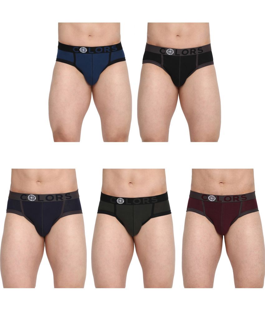     			COLORS by Rupa Frontline Multicolor Cotton Men's Briefs ( Pack of 5 )